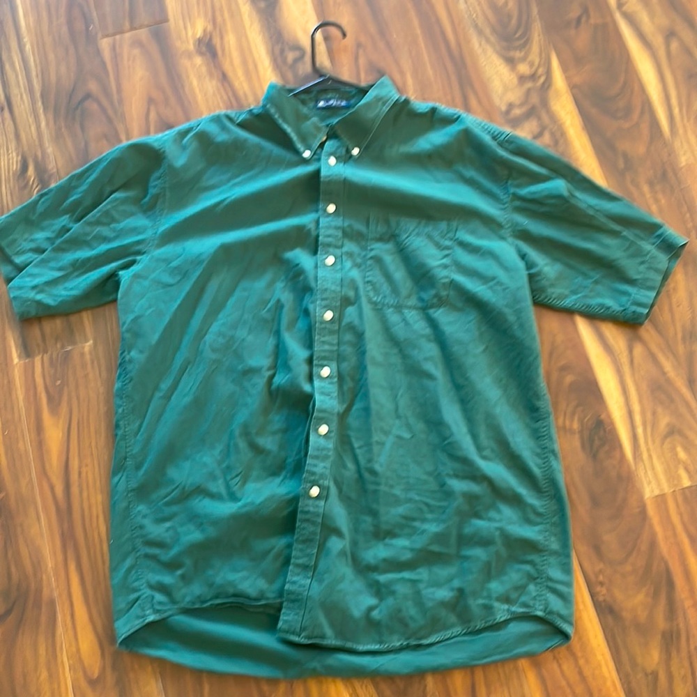 Forest green button down shirt